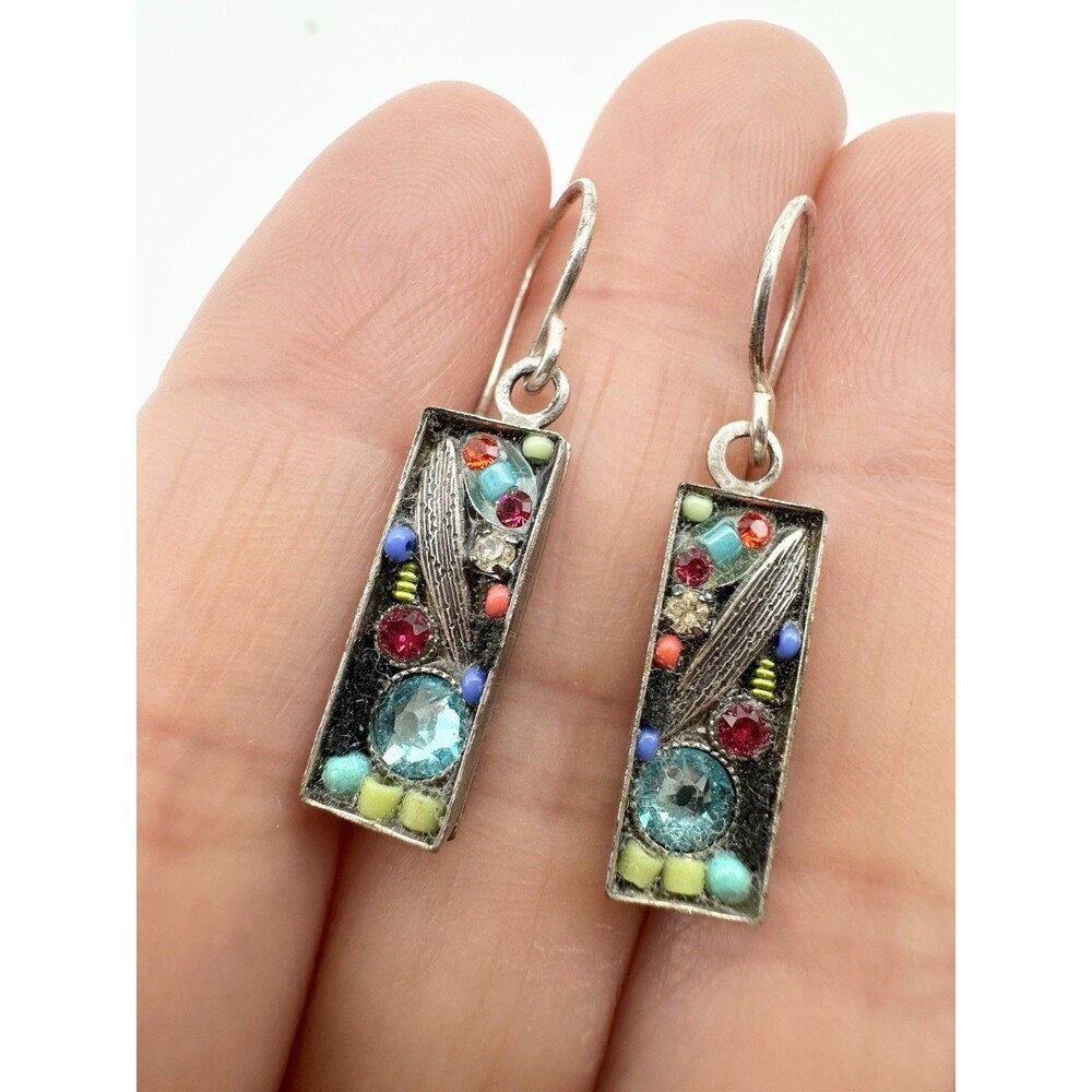 Firefly multi colored wire hook earrings drop - dangle - Picture 2 of 5
